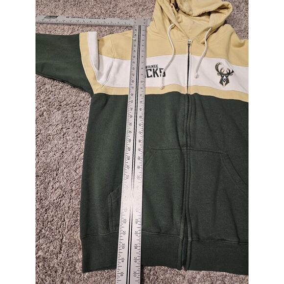 Fanatics Milwaukee Bucks NBA Men's Green Zip Hoodie Sweatshirt Sz Large - Picture 6 of 7